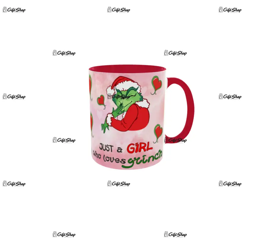 Just a girl who loves grinch, cana din ceramica, 330ml, model cgs1807